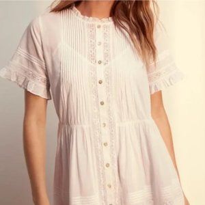 ARITZIA WILFRED WHITE LACE AND COTTON DRESS SIZE XS